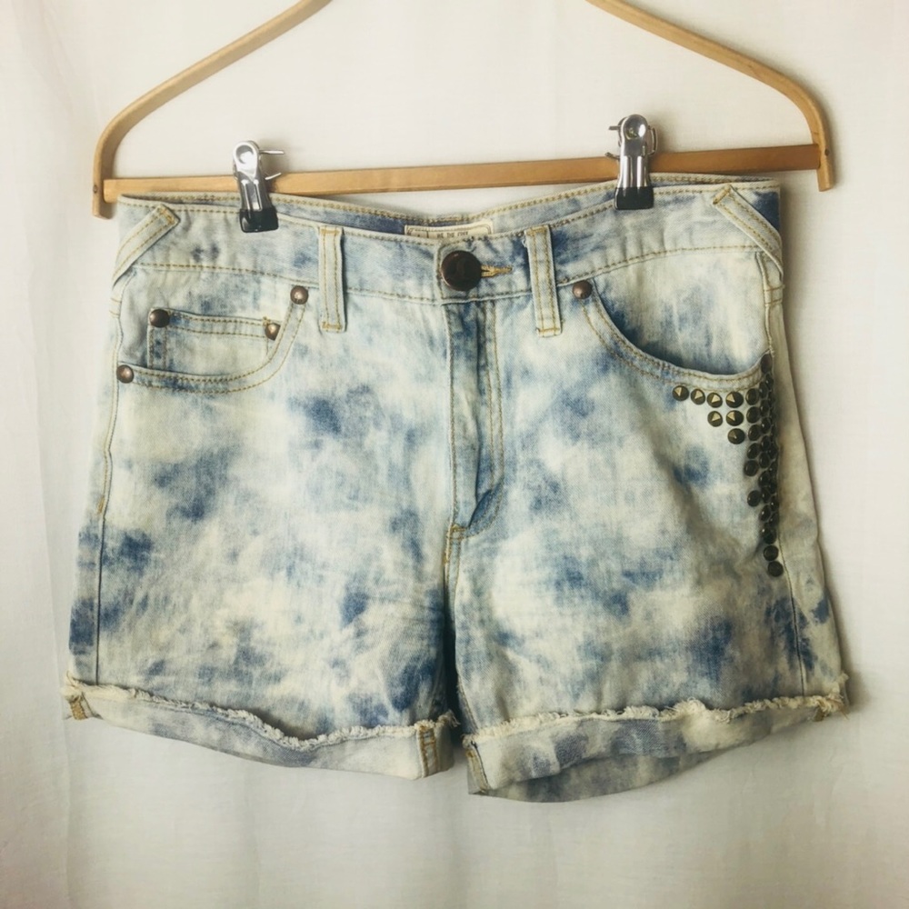 Free People Acid Washed Denim Shorts size 27